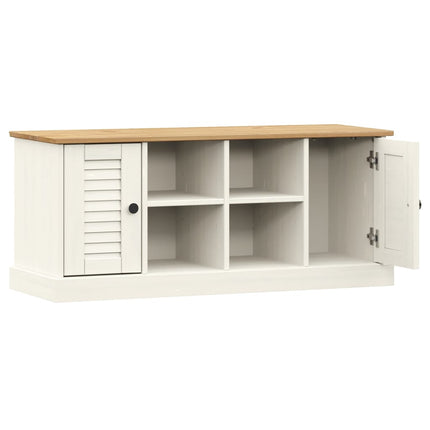 Skobänk VIGO vit 106x35x45 cm massiv furu