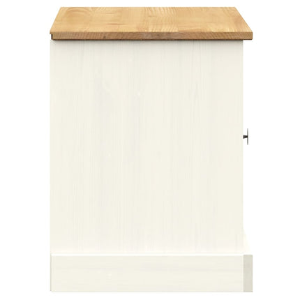 Skobänk VIGO vit 106x35x45 cm massiv furu