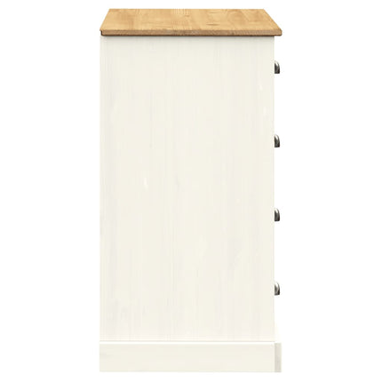 Skänk med lådor vit VIGO 113x40x75 cm massiv furu