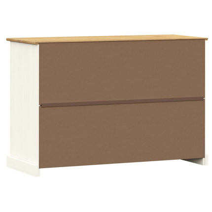 Skänk med lådor vit VIGO 113x40x75 cm massiv furu