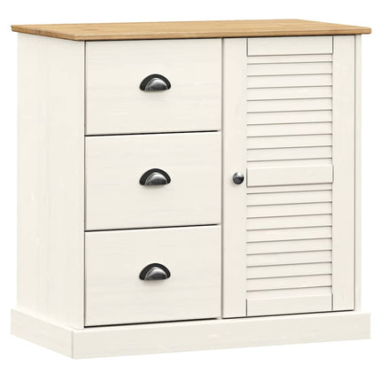 Skänk med lådor VIGO 78x40x75 cm vit massiv furu
