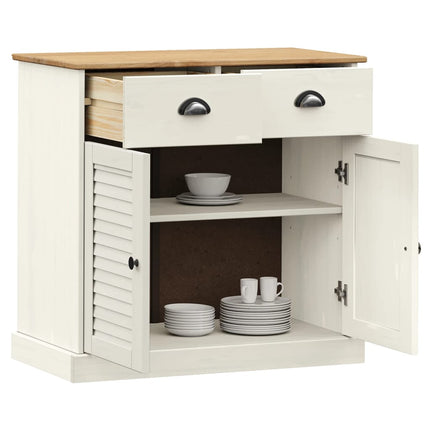 Skänk med lådor VIGO 78x40x75 cm vit massiv furu
