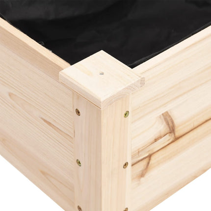 Odlingslåda på hjul med foder 71x37x80 cm massivt granträ