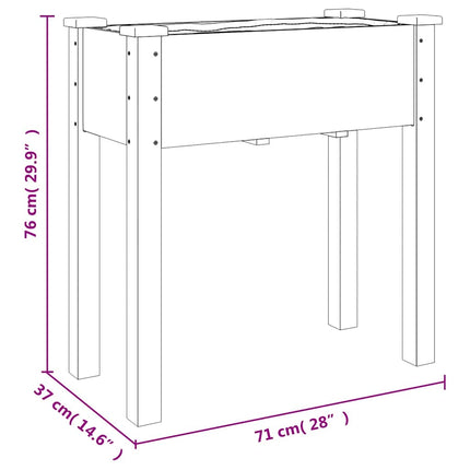 Odlingslåda på hjul med foder grå 71x37x80 cm massivt granträ