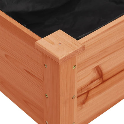 Odlingslåda på hjul med foder brun 118x59x80 cm massivt granträ