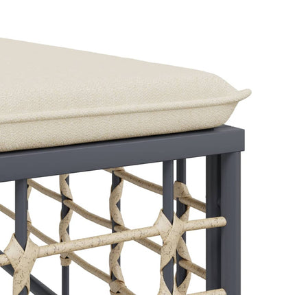 Loungegrupp 3 delar med dynor antracit konstrotting