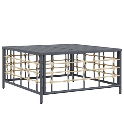 Loungegrupp 9 delar med dynor antracit konstrotting