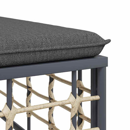 Loungegrupp 5 delar med dynor antracit konstrotting