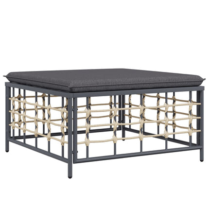 Loungegrupp 5 delar med dynor antracit konstrotting