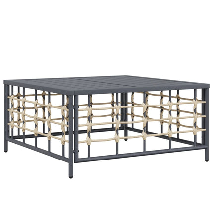 Loungegrupp 6 delar med dynor antracit konstrotting