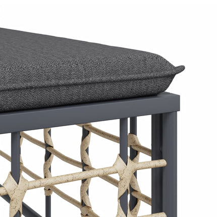 Loungegrupp 7 delar med dynor antracit konstrotting