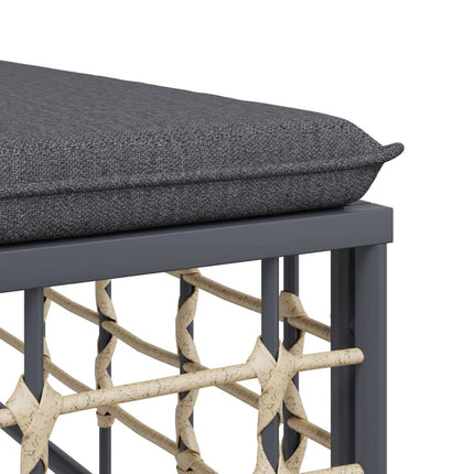 Loungegrupp 7 delar med dynor antracit konstrotting