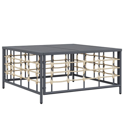 Loungegrupp 9 delar med dynor antracit konstrotting