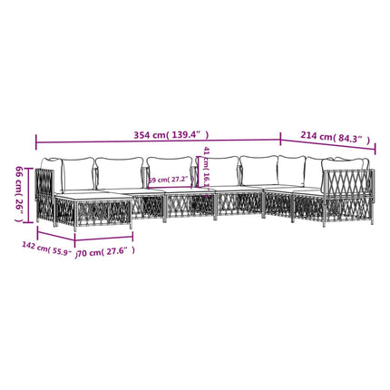 Loungegrupp 8 delar med dynor antracit steel