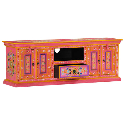 Tv-bänk rosa 110x30x40 cm massivt mangoträ