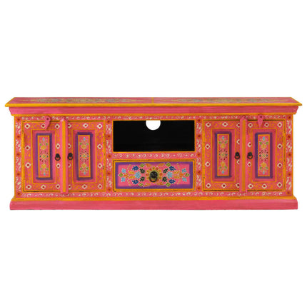 Tv-bänk rosa 110x30x40 cm massivt mangoträ