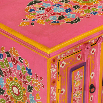 Tv-bänk rosa 110x30x40 cm massivt mangoträ