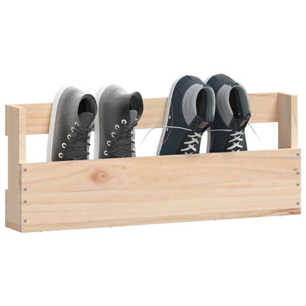 Väggmonterade skoställ 2 st 59x9x23 cm massivt furu