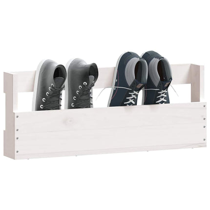 Väggmonterade skoställ 2 st vit 59x9x23 cm massivt furu