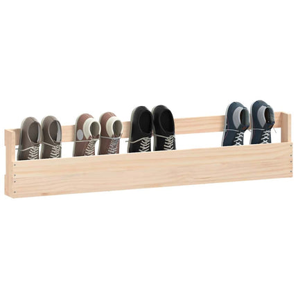 Väggmonterade skoställ 2 st 110x9x23 cm massivt furu