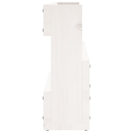 Väggmonterade skoställ 2 st vit 110x9x23 cm massivt furu