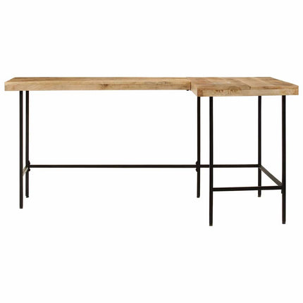 Skrivbord 165x110x77 cm massivt mangoträ och järn