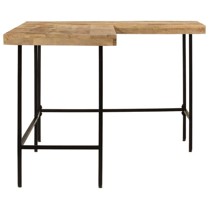 Skrivbord 165x110x77 cm massivt mangoträ och järn