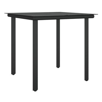 Matgrupp för trädgården 3 delar med dynor konstrotting & stål