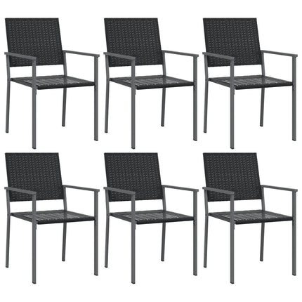 Matgrupp för trädgården 7 delar konstrotting & stål