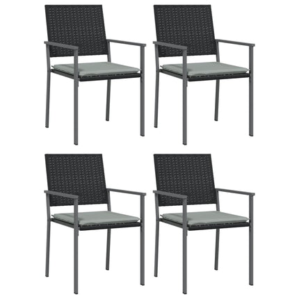 Matgrupp för trädgården dynor 5 delar konstrottning & stål
