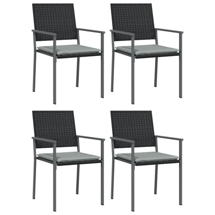 Matgrupp för trädgården dynor 5 delar konstrottning & stål