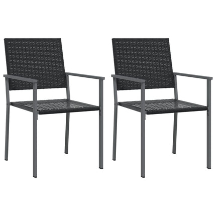 Matgrupp för trädgården 3 delar konstrotting & stål