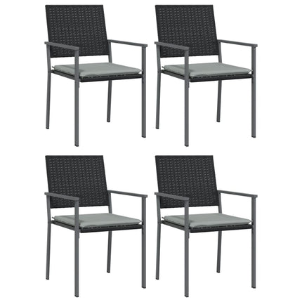 Matgrupp för trädgården dynor 5 delar konstrottning & stål