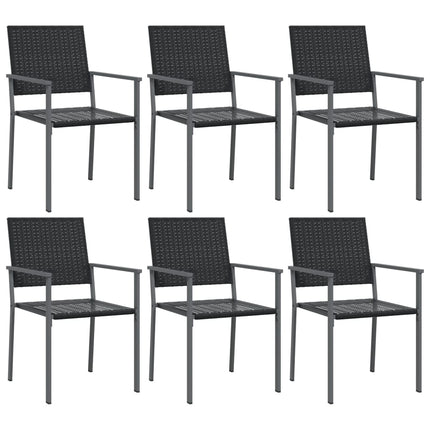 Matgrupp för trädgården med dynor 7 delar konstrotting & stål
