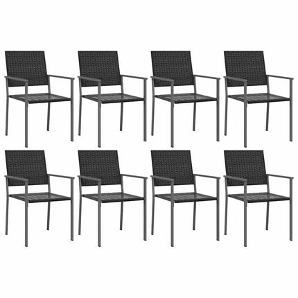 Matgrupp för trädgården 9 delar konstrotting & stål