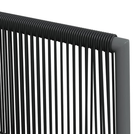 Matgrupp för trädgården med dynor 7 delar svart konstrotting