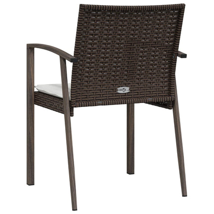 Trädgårdsstolar 6 st med dynor brun 56,5x57x83 cm konstrotting