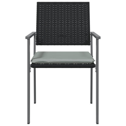 Trädgårdsstolar 4 st med dynor svart 54x62,5x89 cm konstrotting
