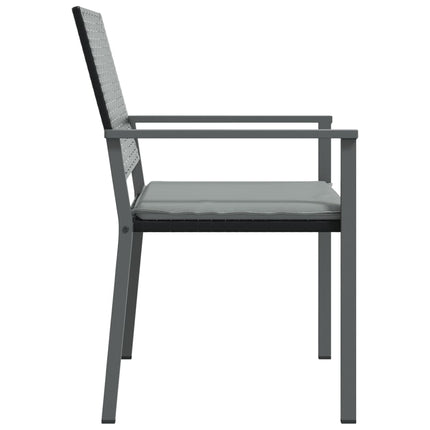 Trädgårdsstolar 6 st med dynor svart 54x62,5x89 cm konstrotting