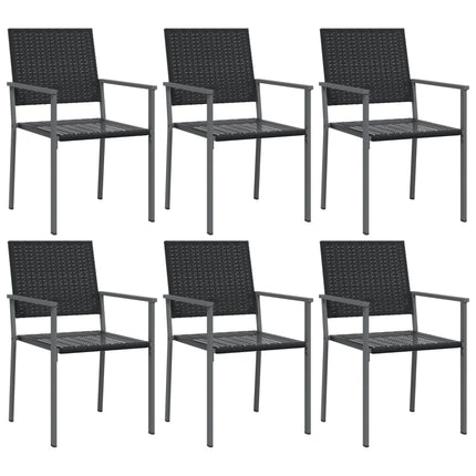 Trädgårdsstolar 6 st svart 54x62,5x89 cm konstrotting