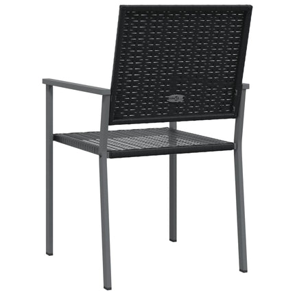 Trädgårdsstolar 6 st svart 54x62,5x89 cm konstrotting