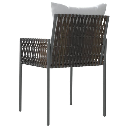 Trädgårdsstolar 6 st med dynor brun 54x61x83 cm konstrotting