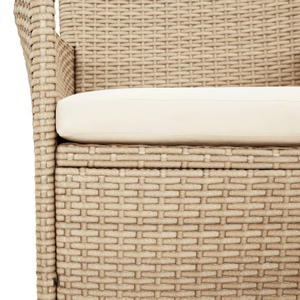 Matgrupp för trädgården med dynor 5 delar beige konstrotting