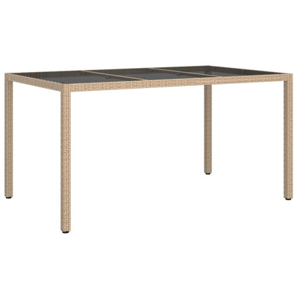 Matgrupp för trädgården med dynor 5 delar beige konstrotting