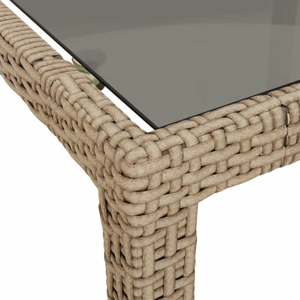 Matgrupp för trädgården med dynor 5 delar beige konstrotting