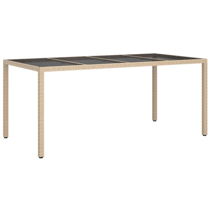 Matgrupp för trädgården med dynor 9 delar beige konstrotting