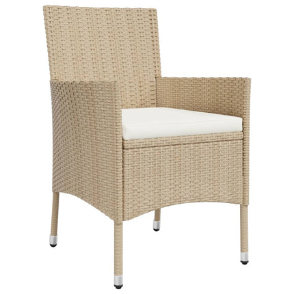 Matgrupp för trädgården med dynor 9 delar beige konstrotting