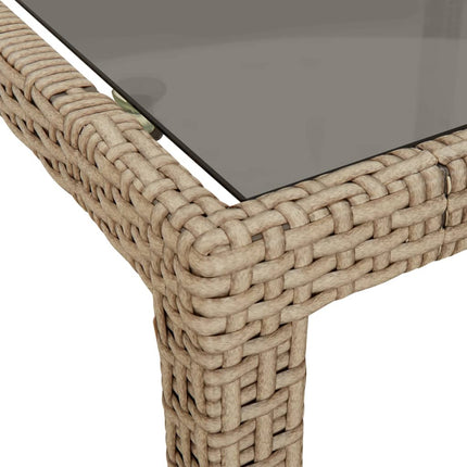 Matgrupp för trädgården med dynor 9 delar beige konstrotting