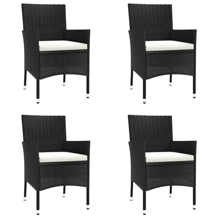 Caféset med dynor 5 delar konstrotting svart