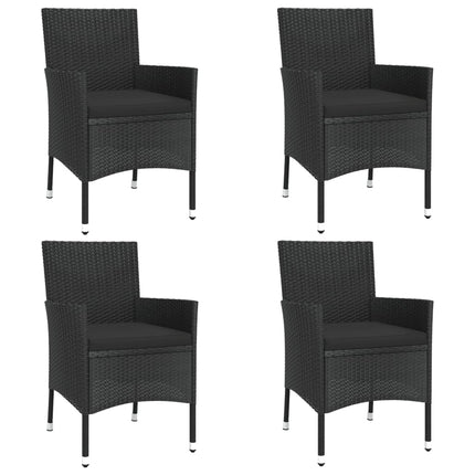 Caféset med dynor 5 delar konstrotting svart